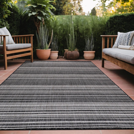 Stripe Outdoor Rug 10x14 Washable Carpet for Indoor Patio