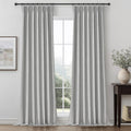 Pinch Pleated Light Grey Floor to Ceiling Curtains 102 in - Full