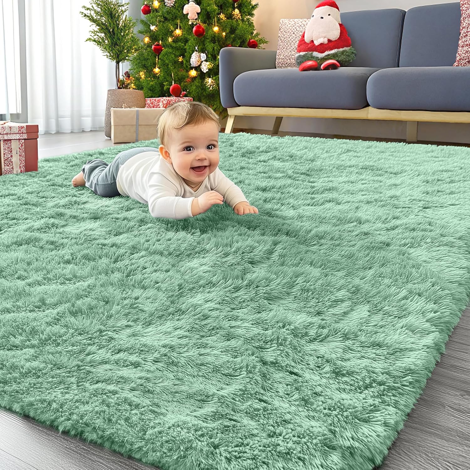 OLANLY Area Rugs for Living Room Bedroom, Soft Fluffy Design