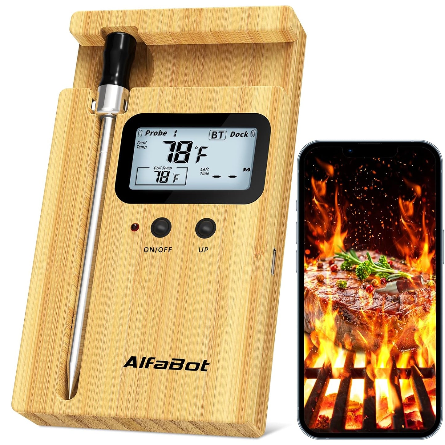 AlfaBot Bluetooth Meat Thermometer: Remote Monitoring Master