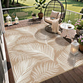 Pauwer Waterproof Outdoor Rug 6x9 - Reversible Leaf Patio Mat Rugs