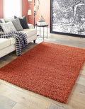 Uber Cozy Solid Shag Rug 10 ft x 13 ft Terracotta - Soft, Durable
