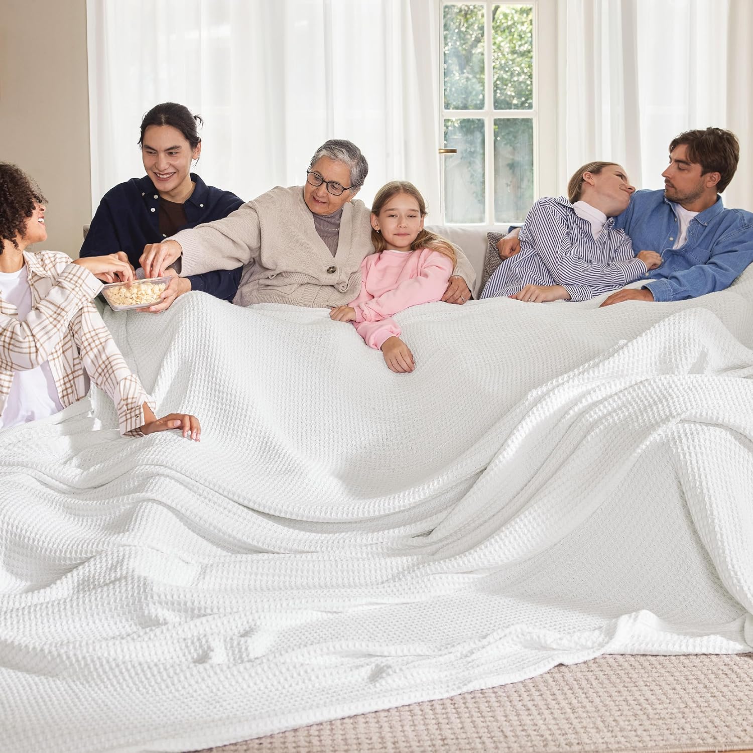 Bedsure Gentlesoft 100% Cotton Large Blanket for Cozy Comfort