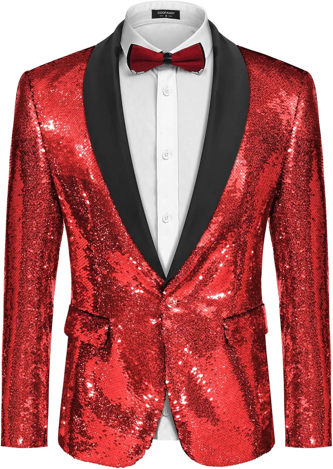 Stylish COOFANDY Mens Shiny Sequin Blazer for Parties