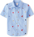 Boys Short Sleeve Button Up Shirt in 100% Cotton Oxford - Summer