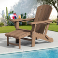 Adjustable Folding Adirondack Chair with Ottoman - Reclining Comfort