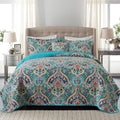 Cotton Quilt King Size Reversible Bedspread - Lightweight Comfort