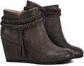 Womens Wedge Ankle Boots Braided Fringe Strap Western (Style 7YLJ)