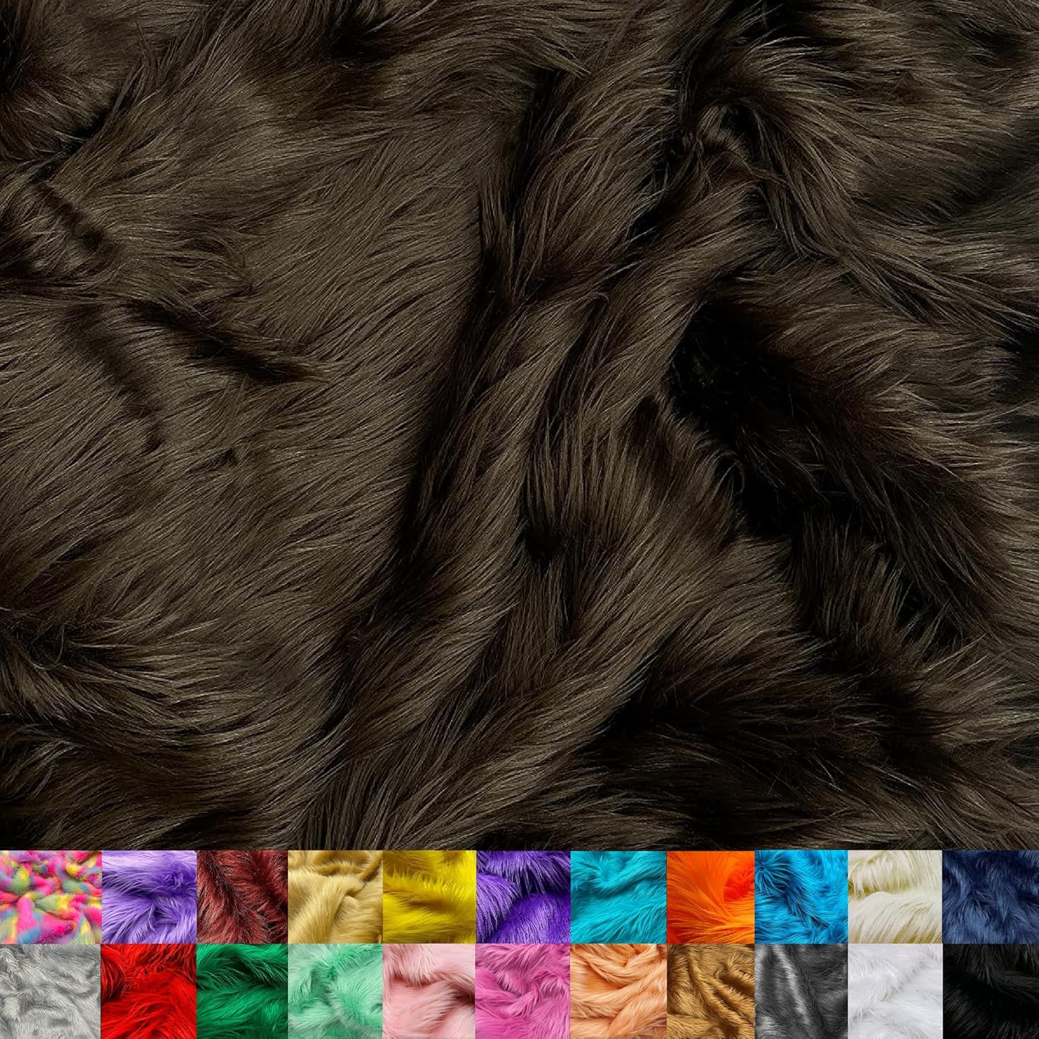 Luxurious Dark Brown Faux Fur Fabric for Costumes and Decor