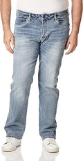 Men's Straight Six Jeans - Slim Straight Dark Sanded Wash
