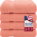 Turkish Cotton Bath Towels Set of 4, Extra Large and Soft