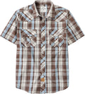 Dubinik Western Short Sleeve Plaid Pearl Snap Shirt (Style 7QQQ)