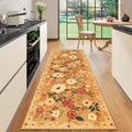 DUKINO Runner Rug 2.6x8 ft Kitchen Runner - Soft Low Pile Floral