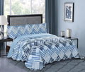 Brilliant Sunshine Blue and Grey Stripe Blocks Quilt Set Review