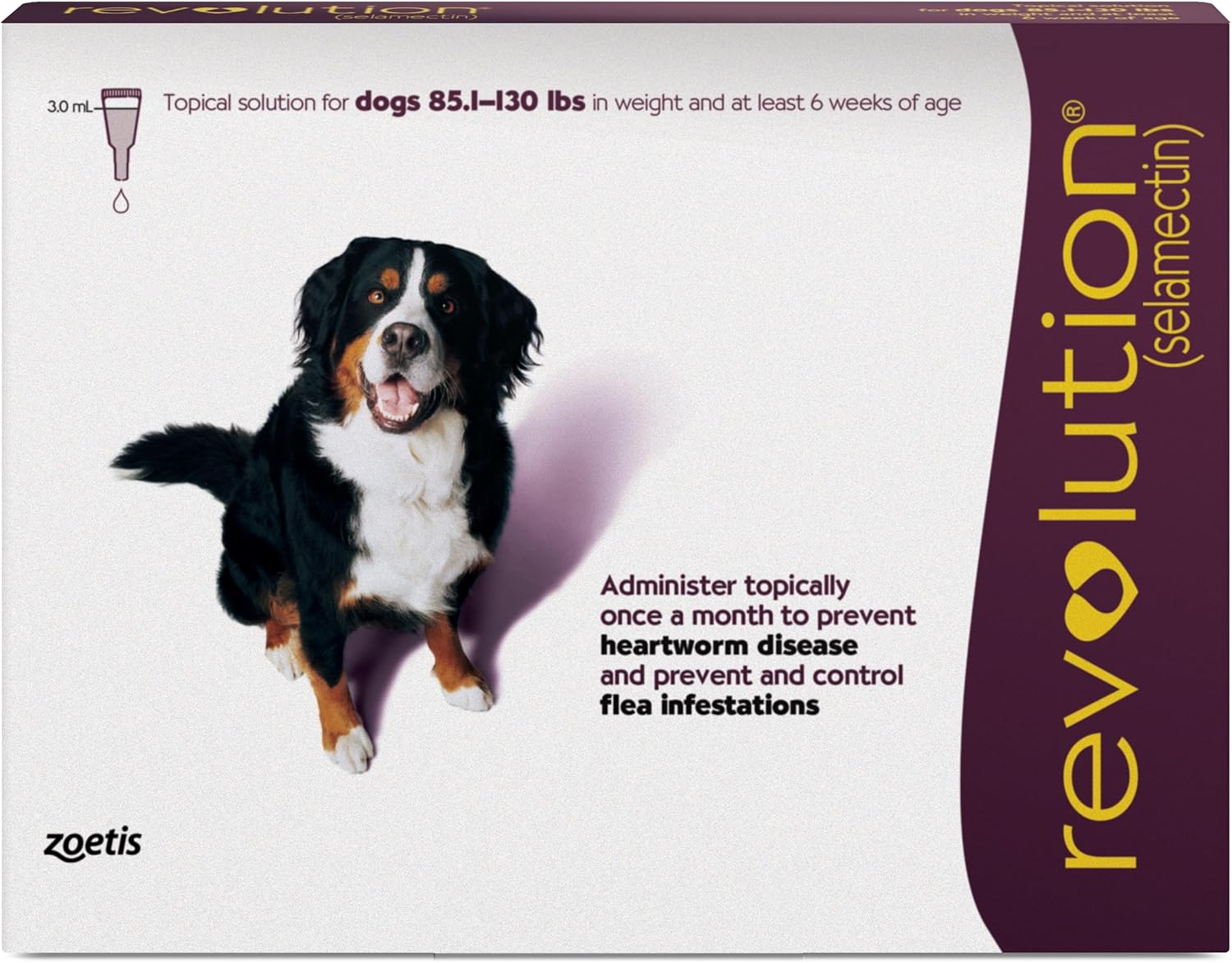 Revolution Topical Solution for Dogs, 85.1-130 lbs - 5-in-1 Care