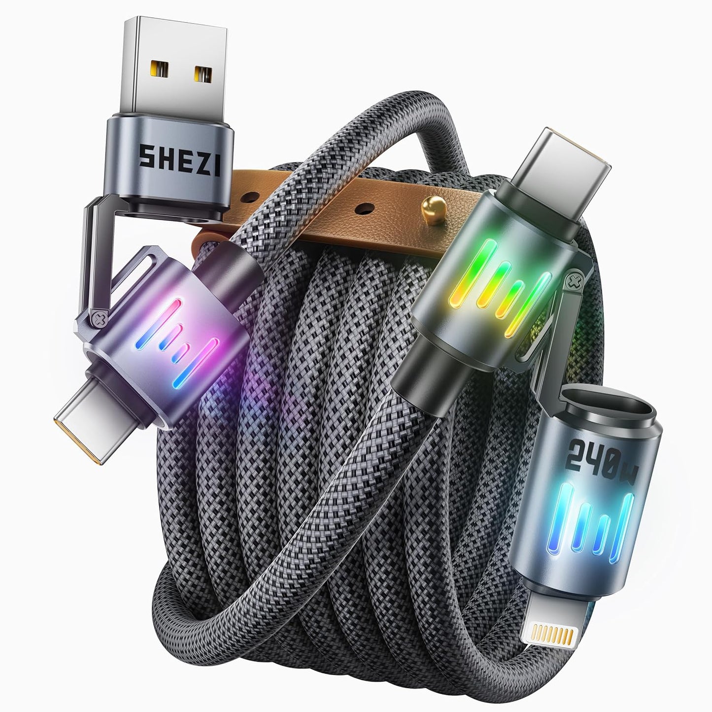 SHEZI 4-in-1 USB C Cable for Fast Charging & Data Transfer