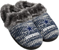 FOCO Womens NFL Team Logo Peak Slide Slippers - Faux Fur Lined Comfort