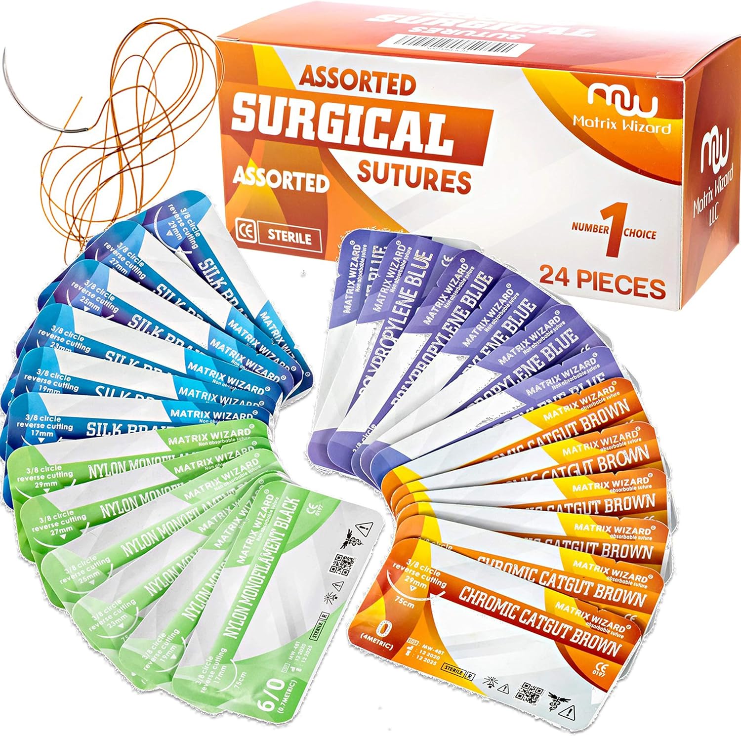 Suture Thread - Dissolvable & Non-dissolvable, Various Sizes - Matrix Wizard
