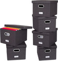 Collapsible Linen File Storage Organizer with Lid - 6 Pack