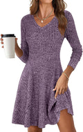 ANRABESS Ribbed Knit V Neck Sweater Dress - Flattering Fall Staple 60%