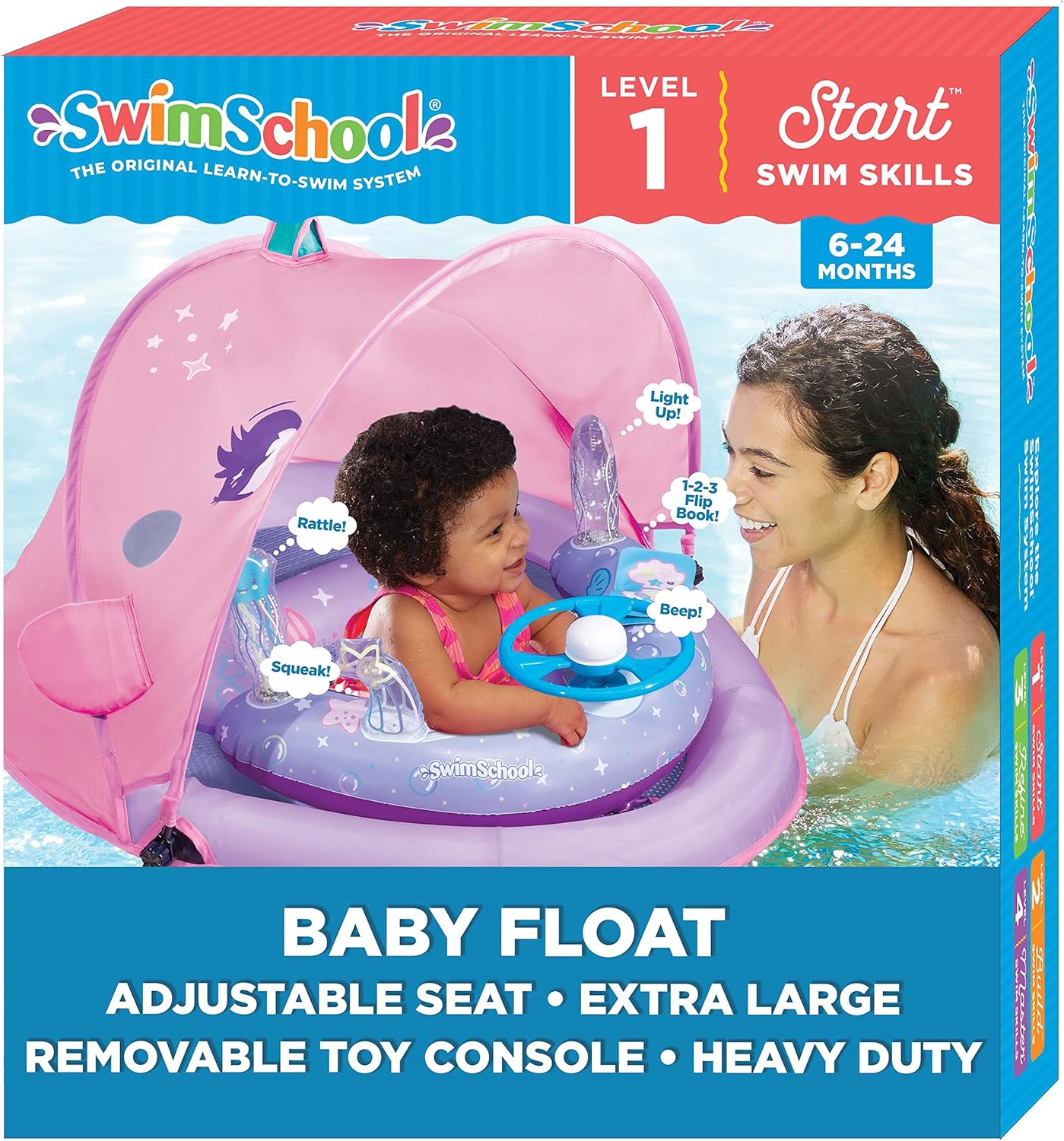 SwimSchool Infant Baby Pool Floats for Safe Water Fun
