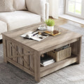YITAHOME Rustic Wood Coffee Table with Storage