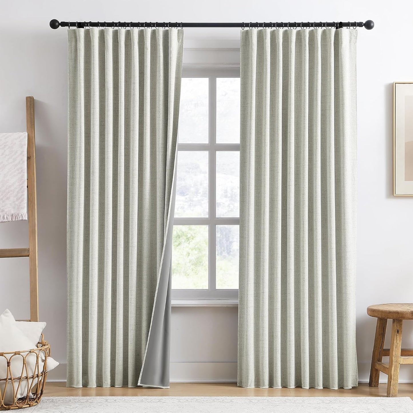92 Inch Long Curtains with Back Tab Hook for Modern Homes