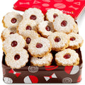 Linzer Tart Cookies Gift Tin - Raspberry Shortbread Sandwich Cookies