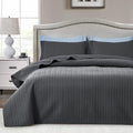 Maple&Stone Charcoal Grey Quilt Set for All Season Comfort
