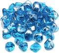 Fire Glass Diamonds 20lbs 1 in Blue Fire Pit Glass Rocks - Vivid Color