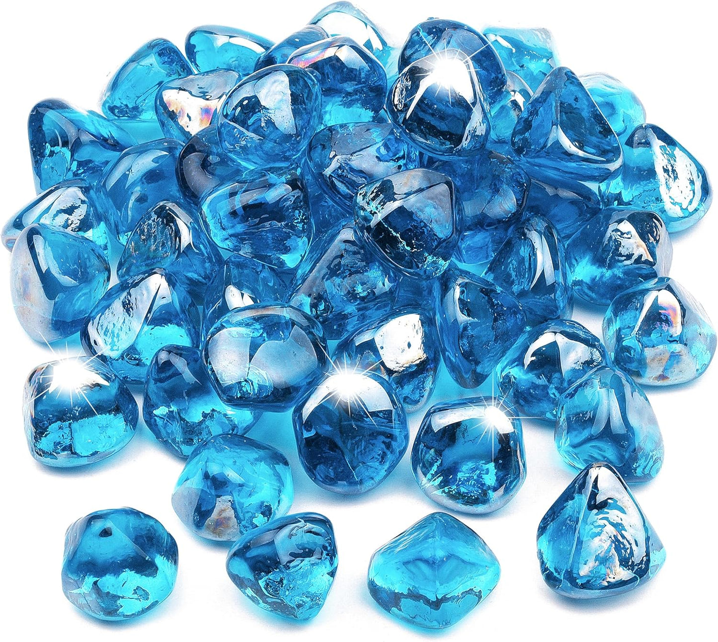 Kinway 20lbs Fire Glass Diamonds for Fire Pit and Fireplace