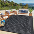 GlowSol Outdoor Rug 9x12 Waterproof Patio Mat - Reversible Durable
