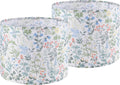 Floral Drum Lamp Shade 13in x 13in x 10in - Classic Linen Look