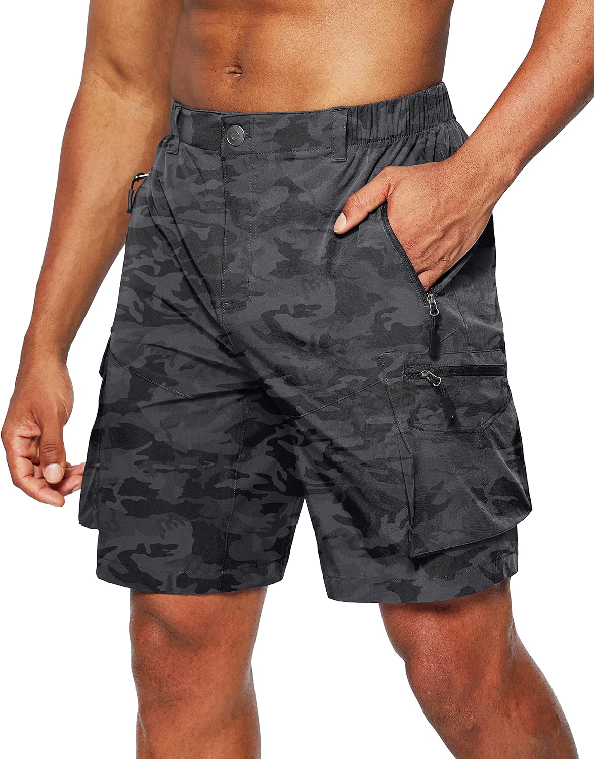 Pudolla Men's Hiking Cargo Shorts for Outdoor Travel and Fishing