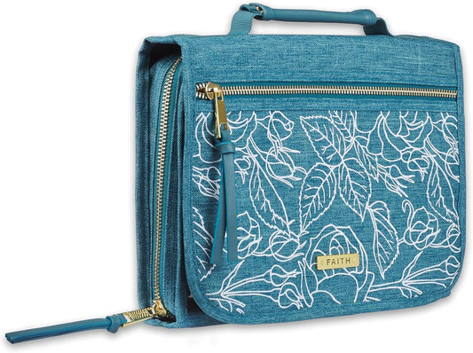 Faith Badge Floral Women's Tri-Fold Organizer Bible Cover