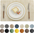 Vinyl Placemats Set of 8 - Heat Resistant Faux Leather Table Mats