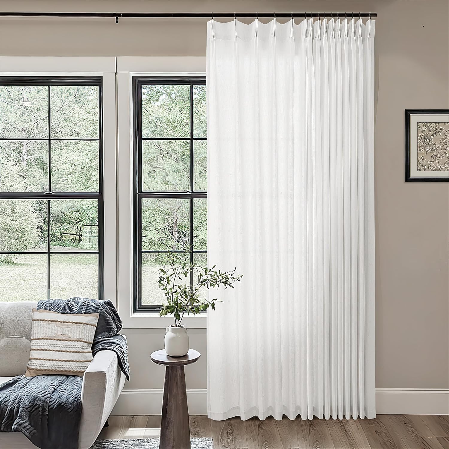 Ivory White Patio Sliding Door Curtains for Elegant Living Spaces