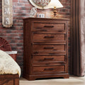 Farmhouse 5 Drawers Dresser Chest for Bedroom - Rustic Storage