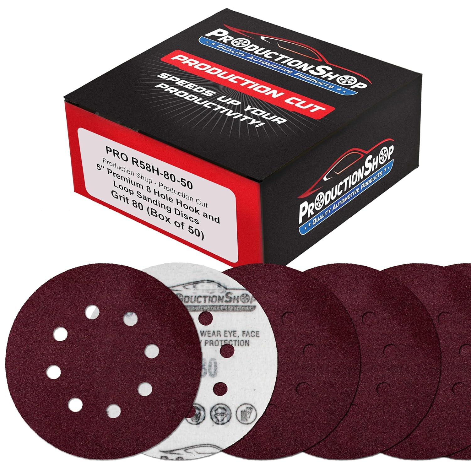 Dustless 80 Grit Hook & Loop Sanding Discs x50 - Smooth Sanding Performance