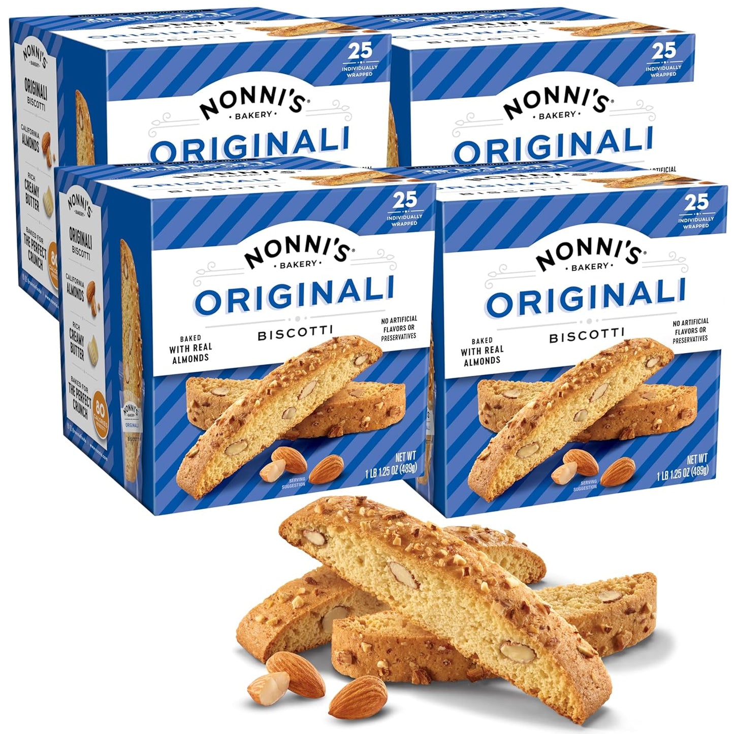 Nonni's Classic Almond Biscotti Cookies - Perfect Coffee Snack