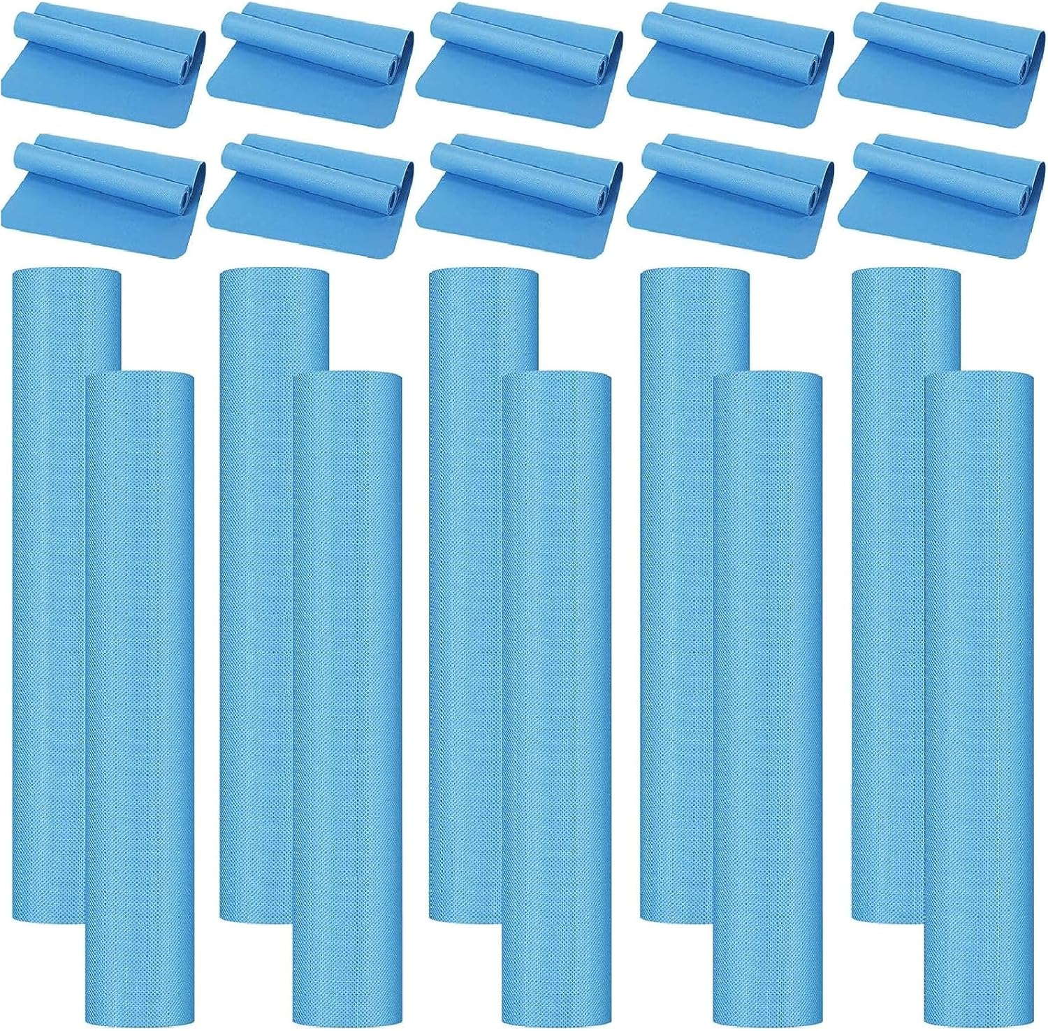 10 Pack Non-Slip Yoga Mats Bundle - Latex Free, 4mm Thick - LEIFIDE