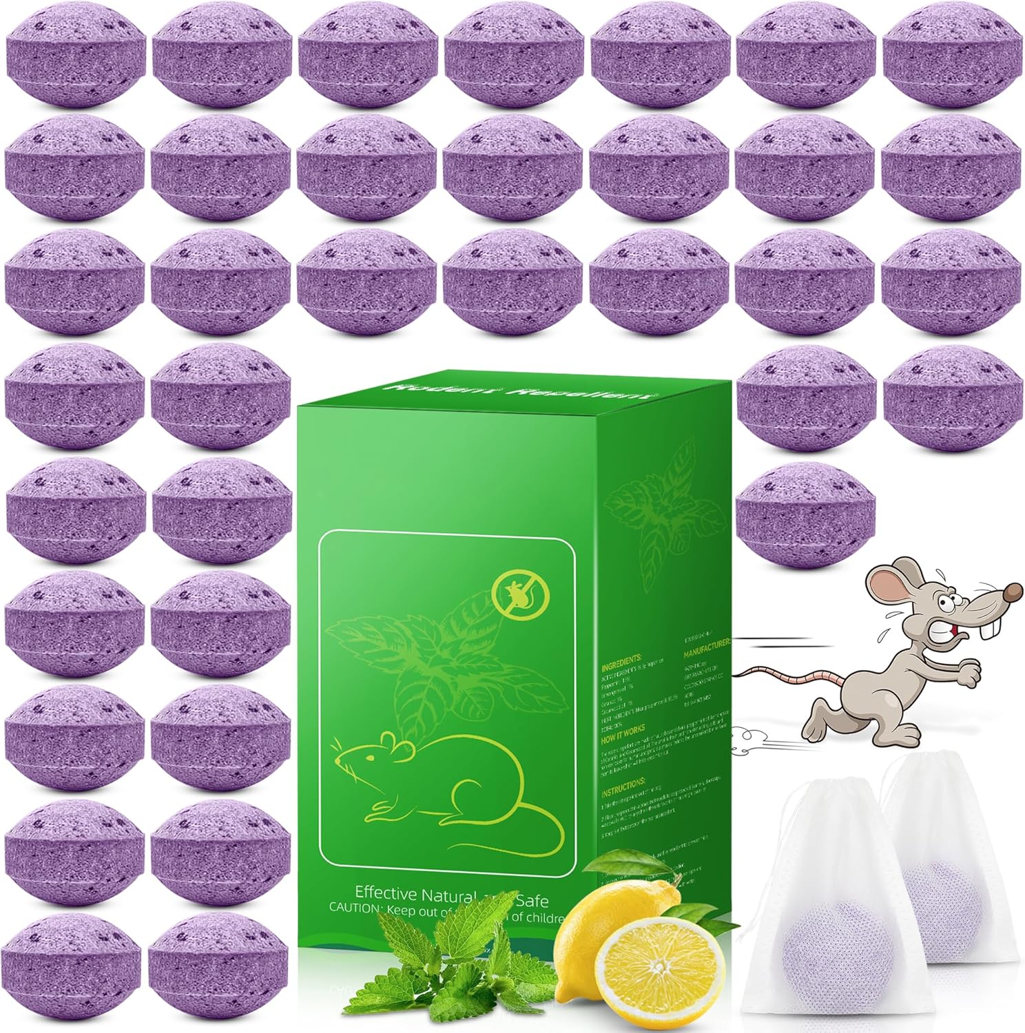 Peppermint Rodent Repellent Balls - Human & Pet Safe