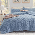 Bedsure Queen Fluffy Comforter Set - Plush Checkered Comfort