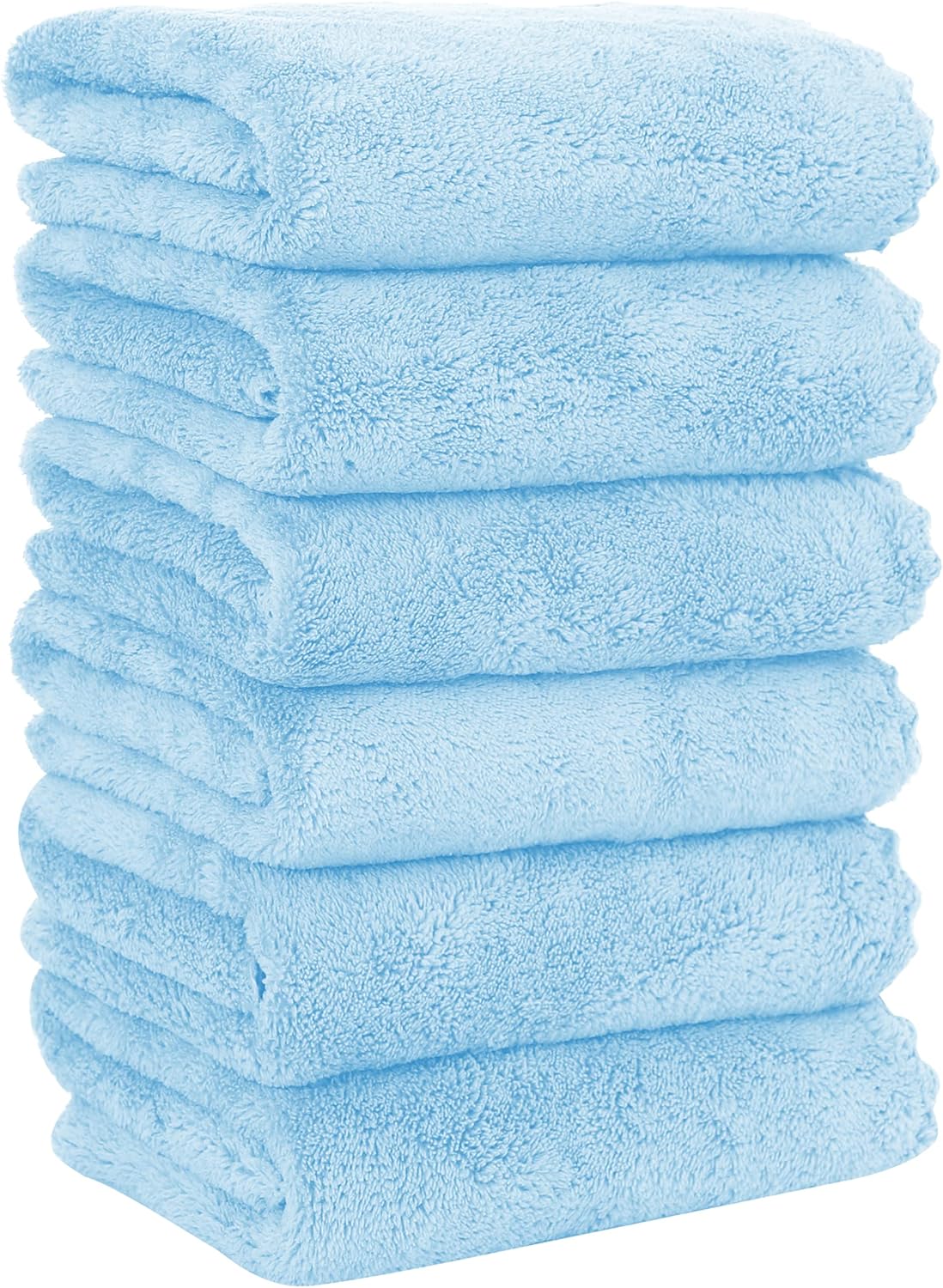 MOONQUEEN 6-Pack Quick Dry Hand Towels - Ultra Absorbent Microfiber Coral Velvet - Versatile for Home & Spa 16 x 28