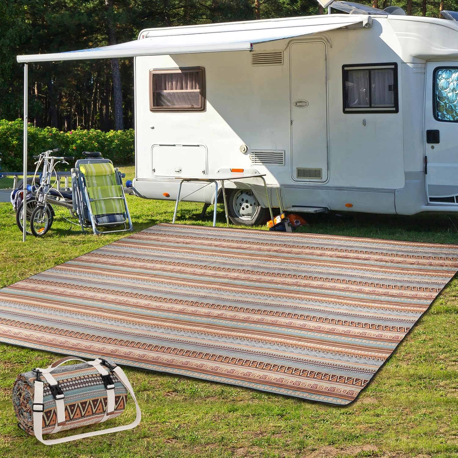 Waterproof Picnic Blanket - Sandproof Backing, Portable Design