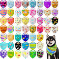 Dog Bandanas Bulk 100PCS for Small Medium Dogs - Paw Print Variety