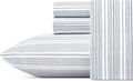 Twin Cotton Percale Sheets Beaux Stripe Navy - Dorm