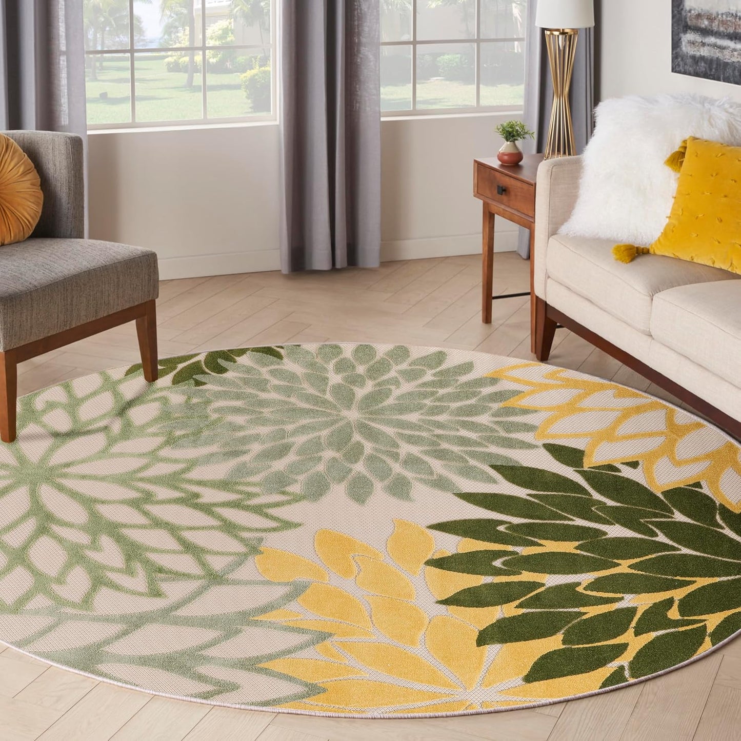 Nourison Home Aloha Indoor/Outdoor Green Multicolor Area Rug