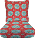Deep Seating Chair Cushion Set 24 x 24 Seat - Watermelon Sundial