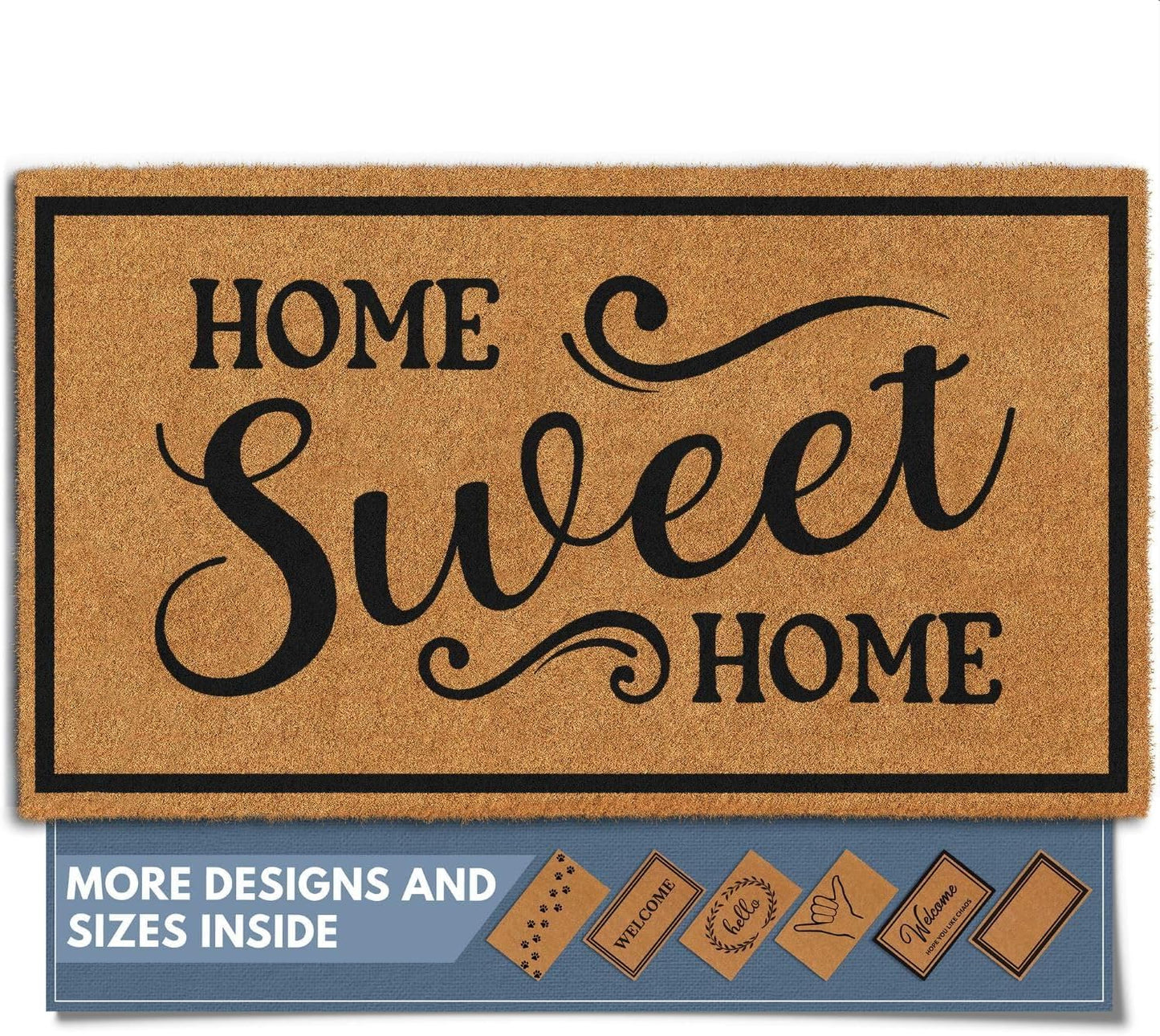 Natural Coco Coir Heavy Duty Backing Doormat for Home Sweet Home